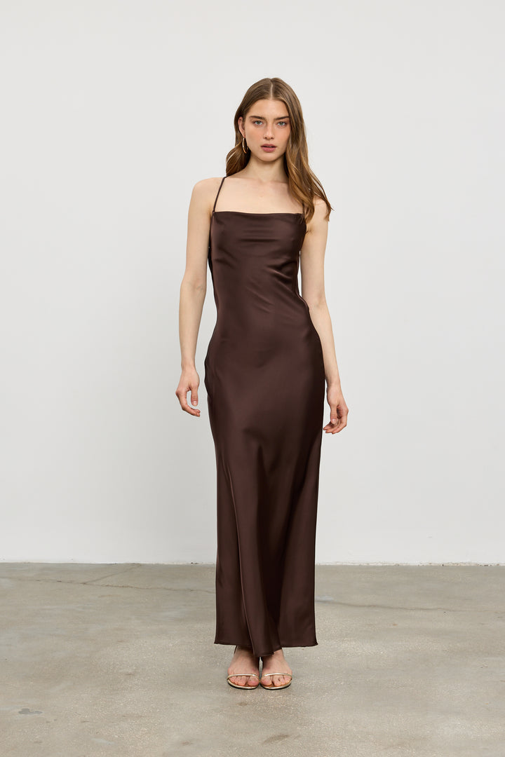 Annabel slip dress | Dark Chocolat