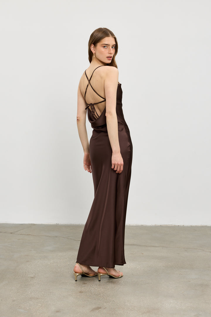 Annabel slip dress | Dark Chocolat