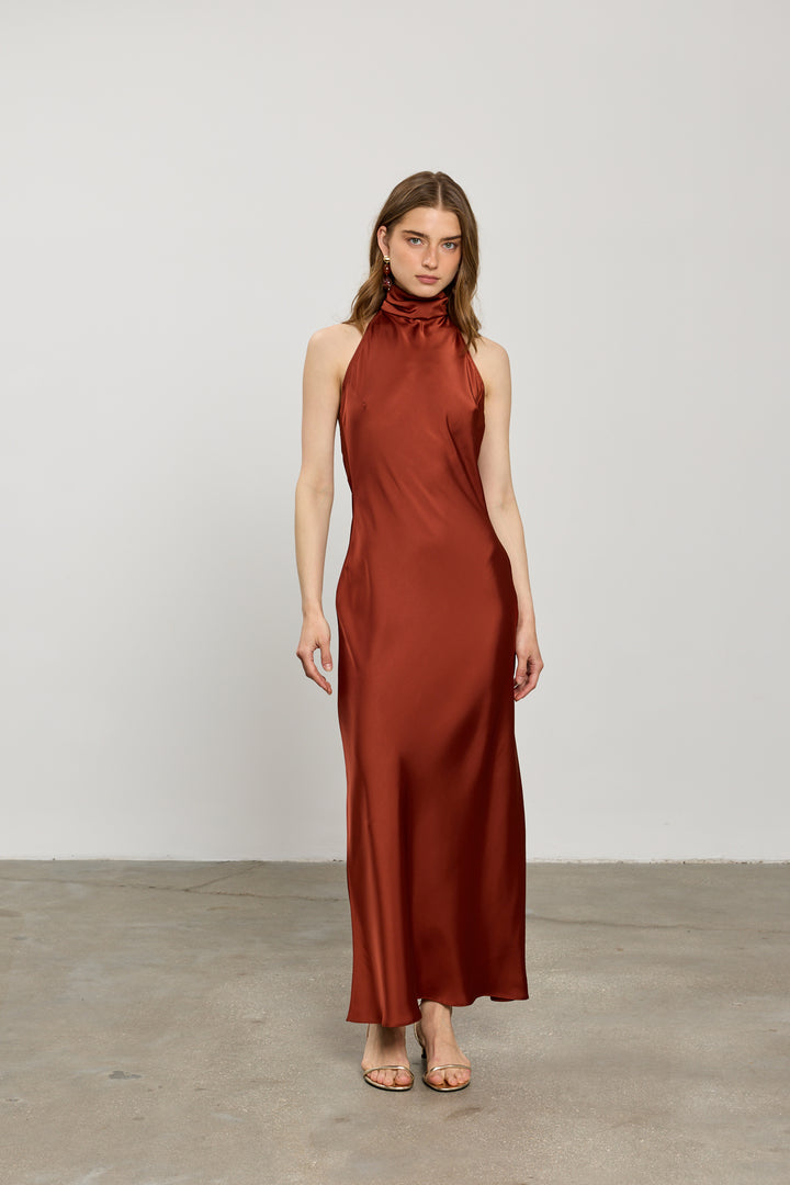 Clara evening dress | Rust