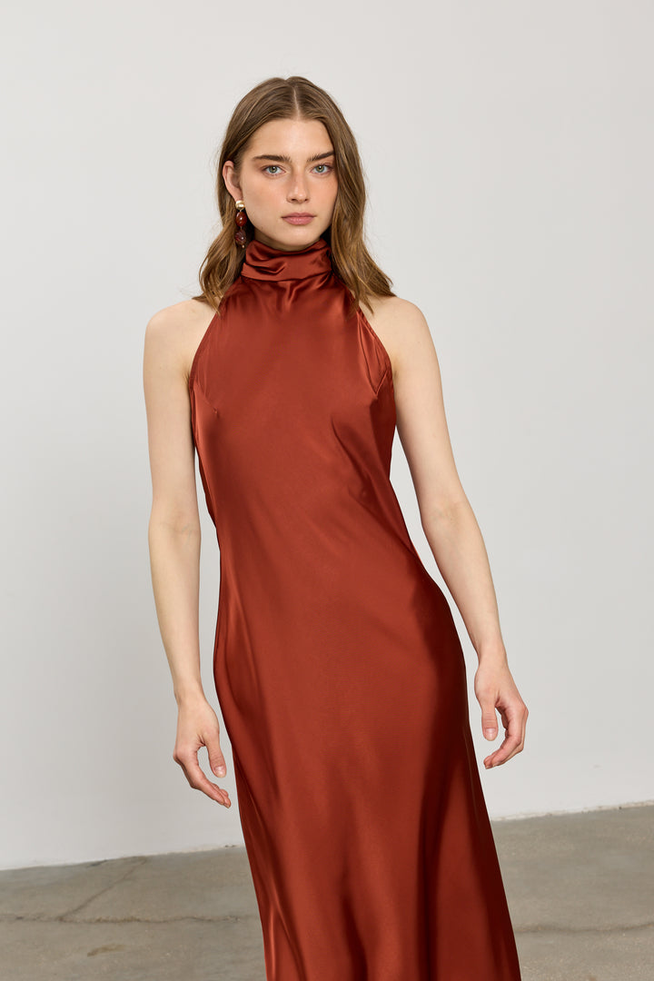 Clara evening dress | Rust