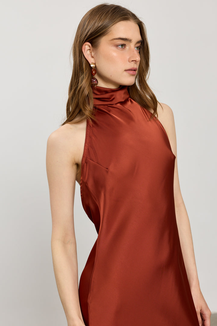 Clara evening dress | Rust
