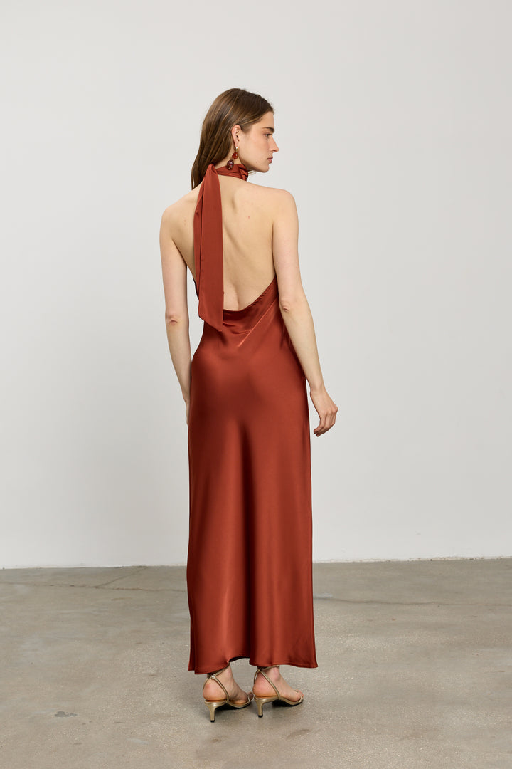Clara evening dress | Rust