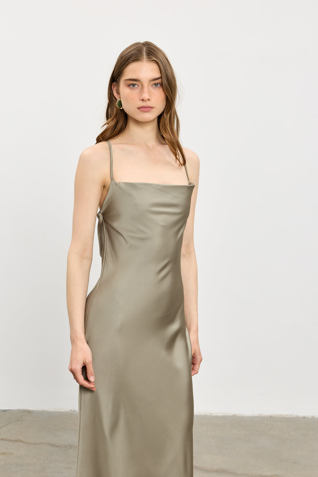 Annabel slip dress | Olive