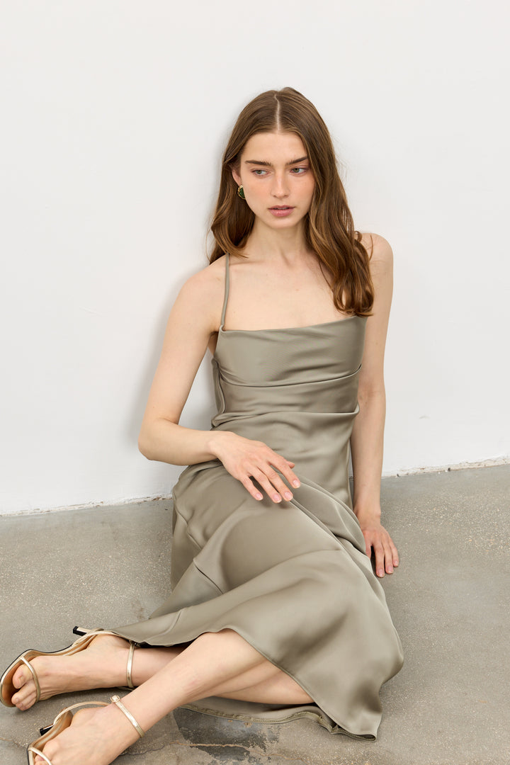 Annabel slip dress | Olive