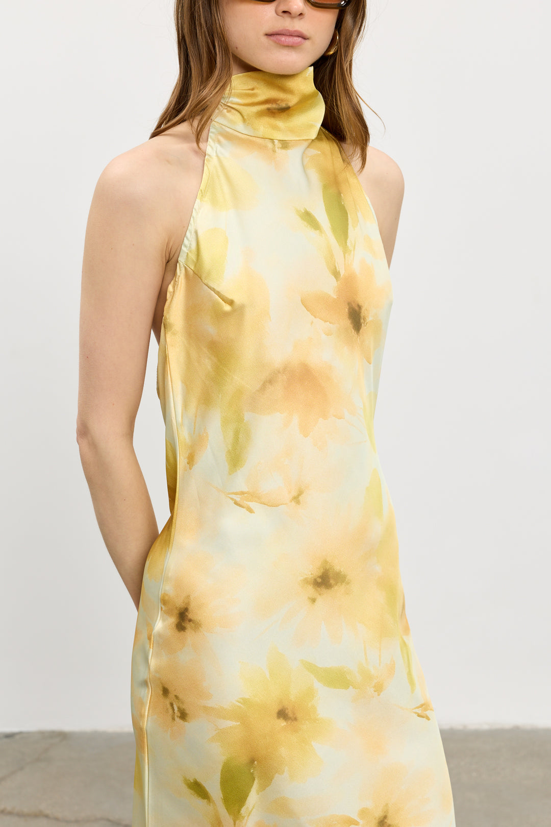 Clara evening dress | Yellow Flowers