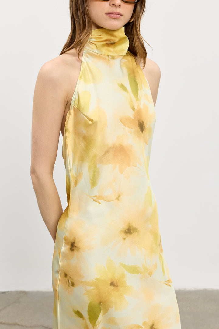 Clara evening dress | Yellow Flowers