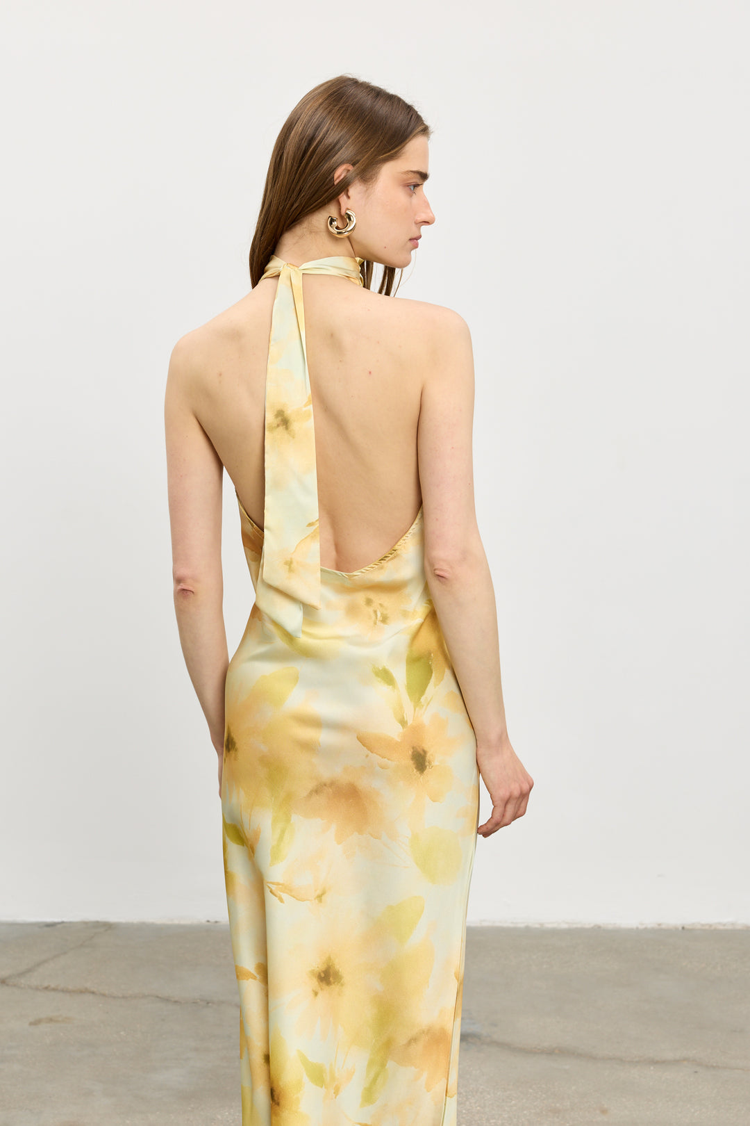 Clara evening dress | Yellow Flowers