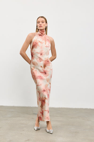 Clara evening dress | Pink Flowers