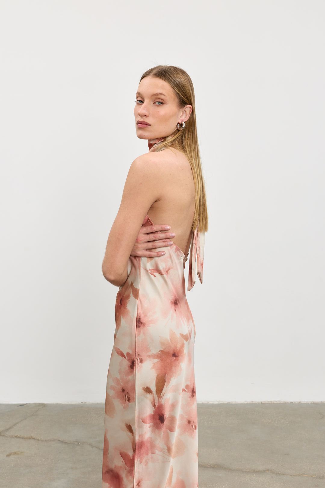 Clara evening dress | Pink Flowers