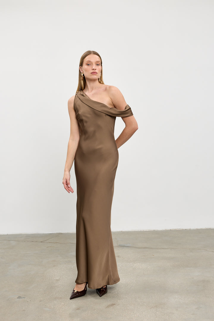 Taylor evening dress |  Coffe