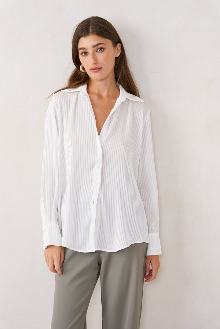 Sylvia Shirt | White Stripe