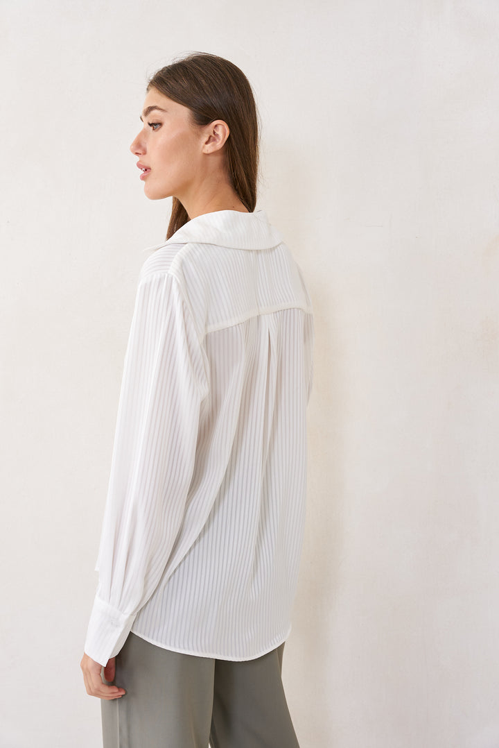 Sylvia Shirt | White Stripe