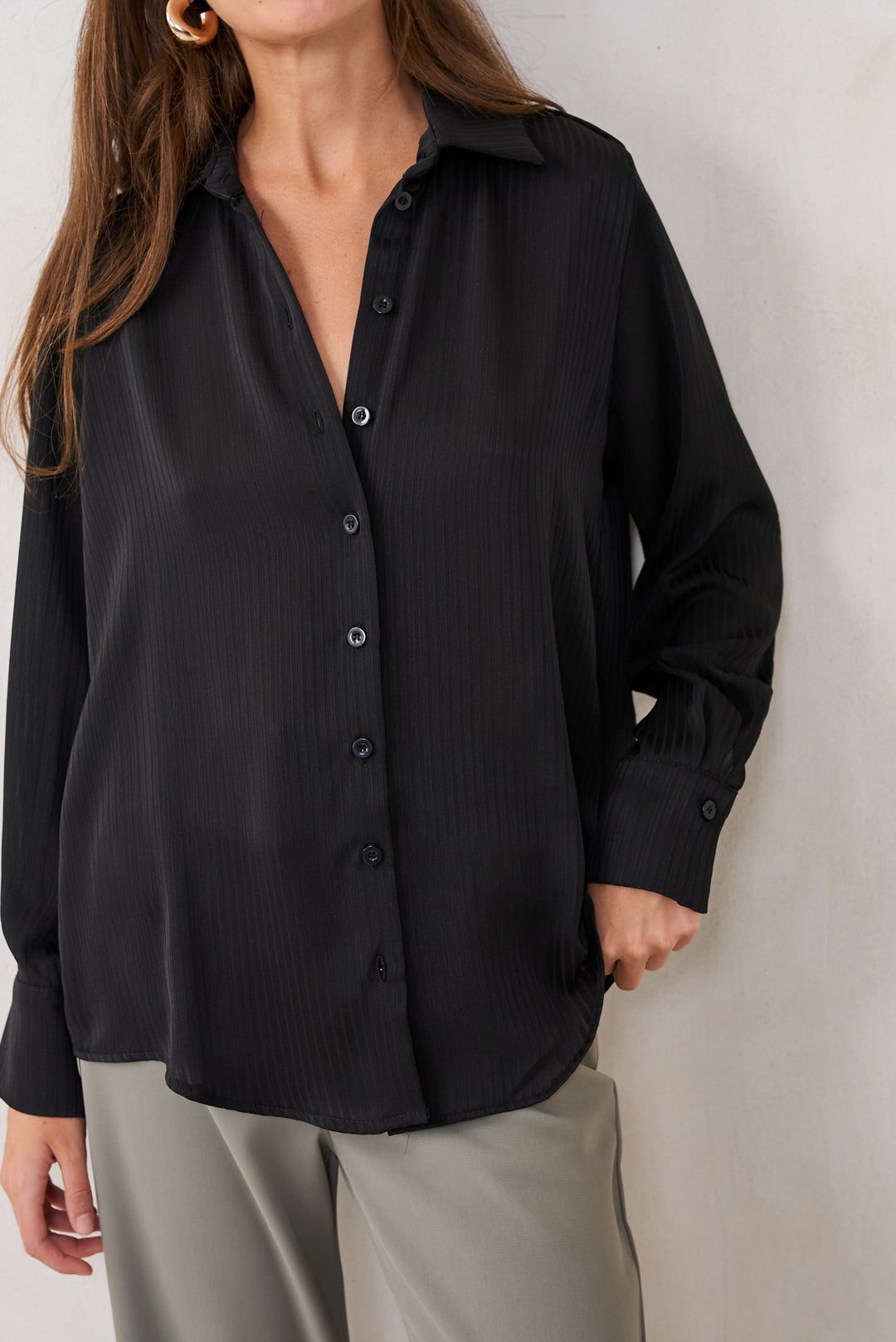 Sylvia Shirt | Black Stripe