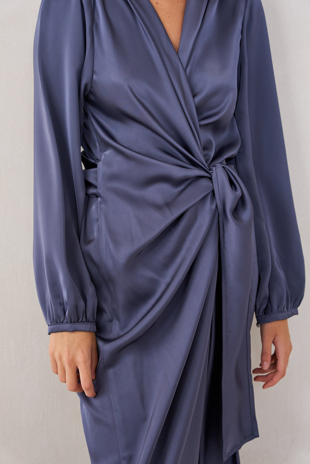 Eva wrap dress | Steel blue