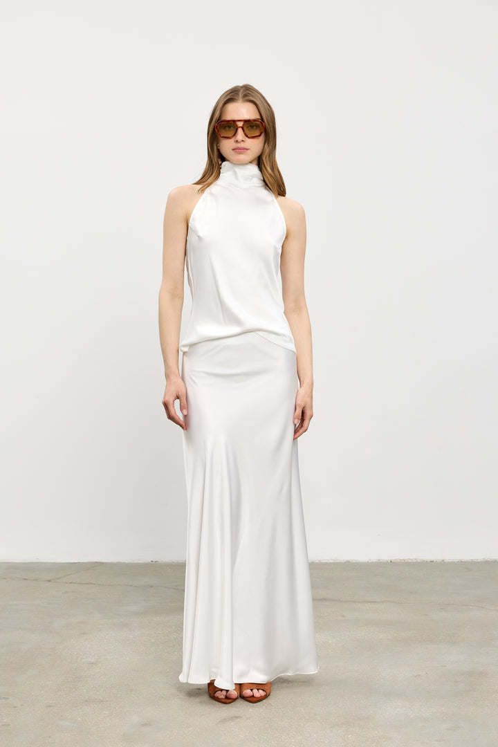 Leia slip skirt | White
