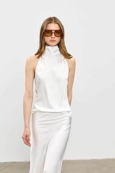 Lita collar top | White