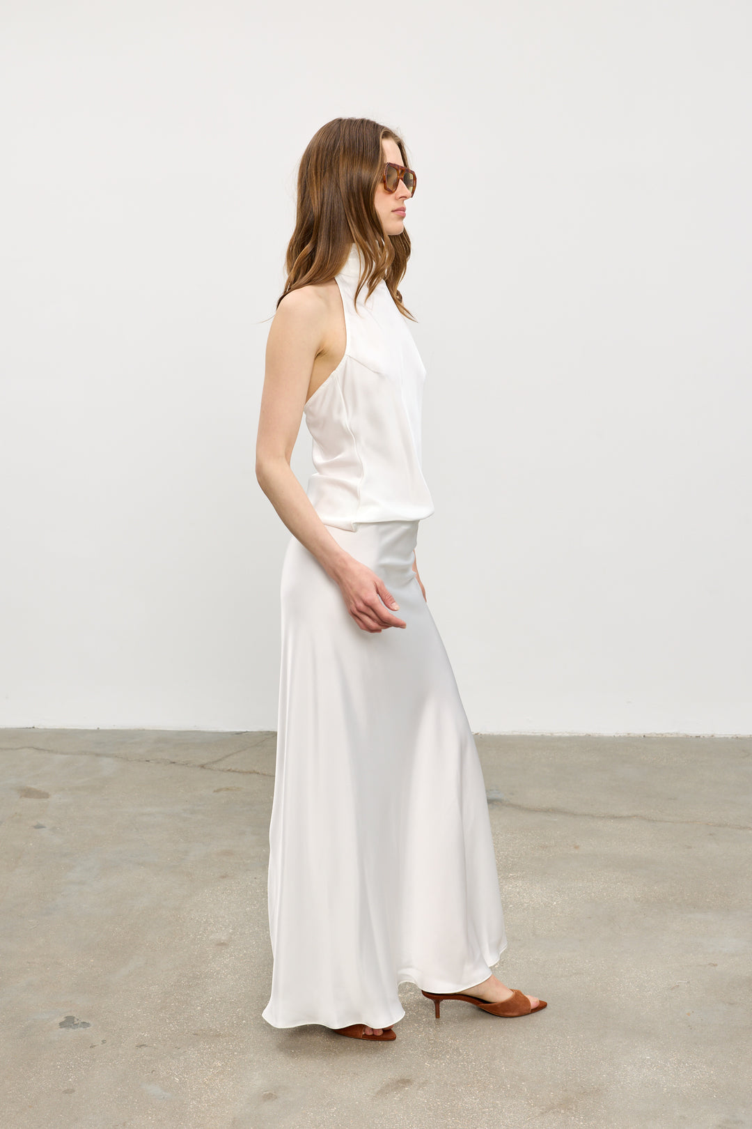 Leia slip skirt | White