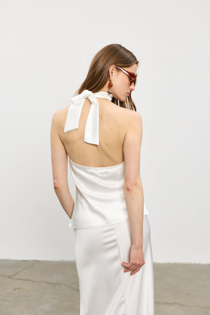 Lita collar top | White