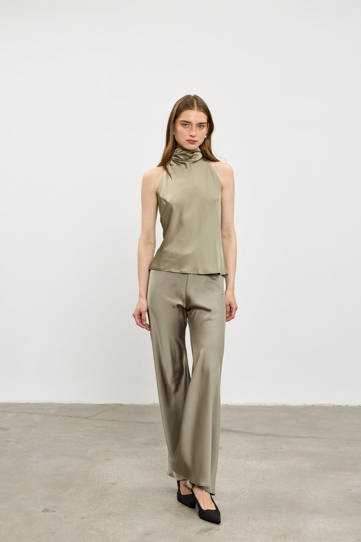 Lita collar top | Olive