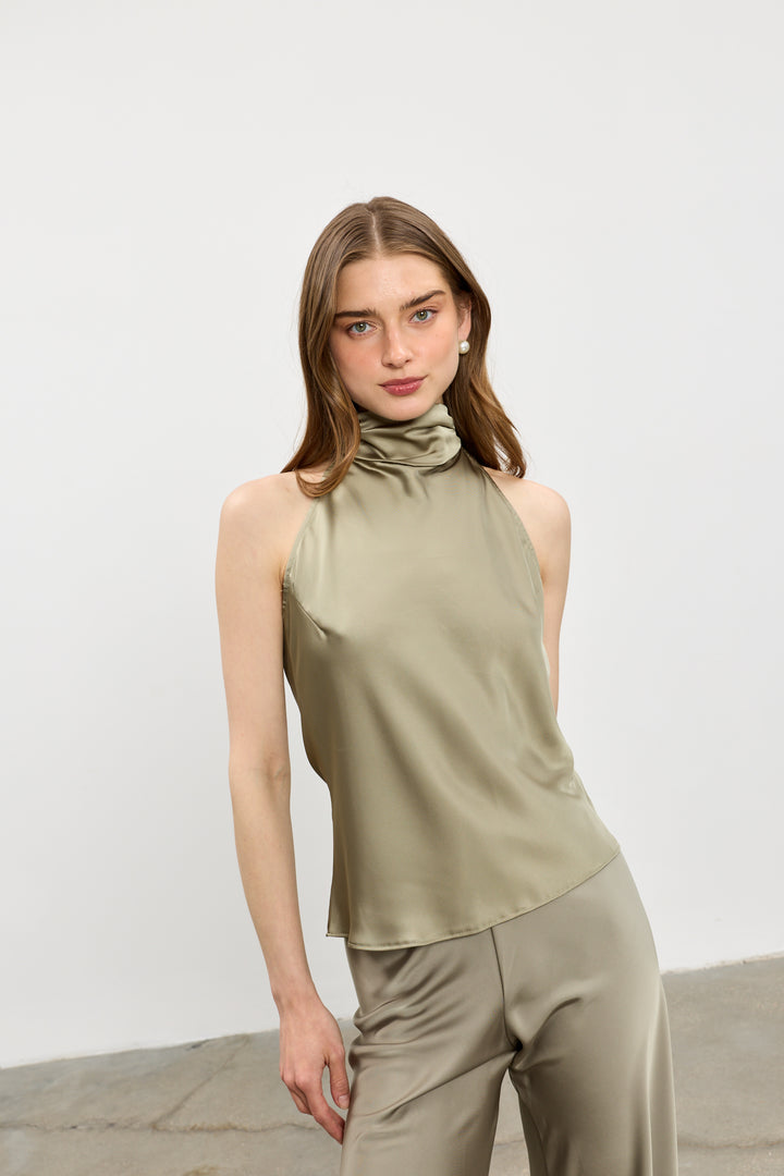 Lita collar top | Olive