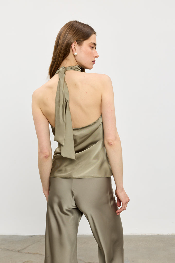 Lita collar top | Olive