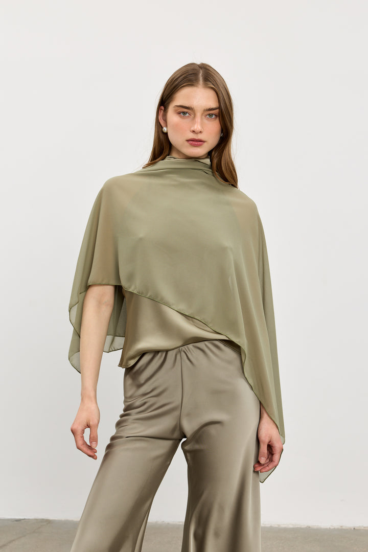 Chiffon scarf | Olive