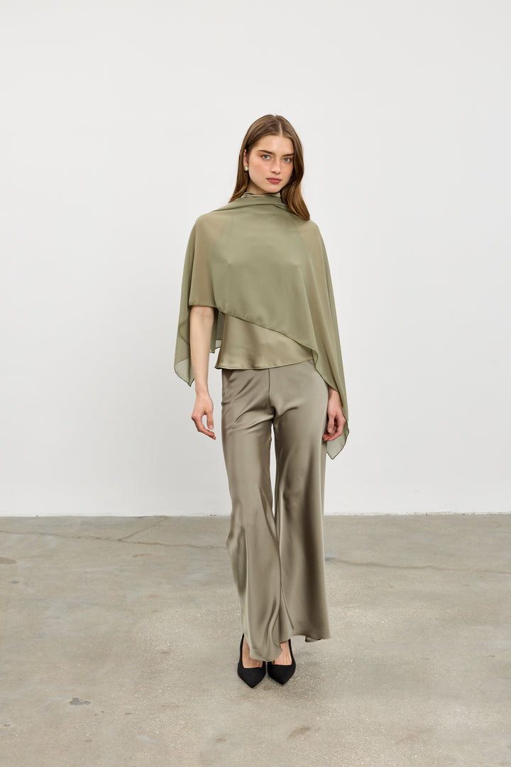 Chiffon scarf | Olive