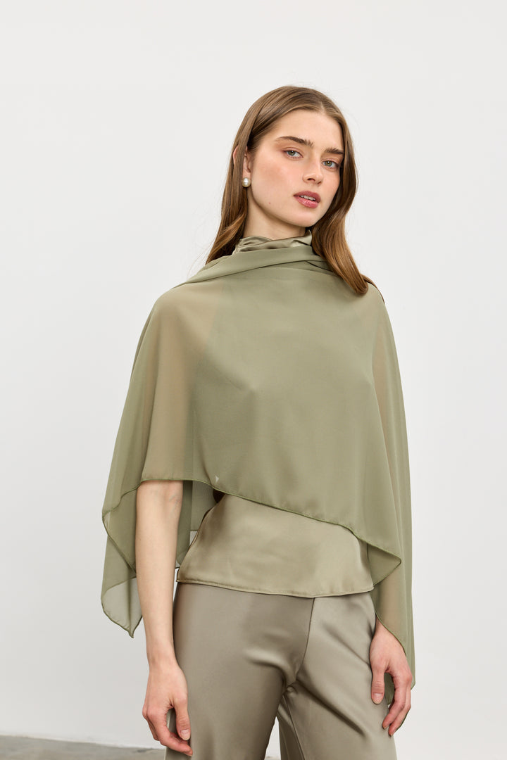 Chiffon scarf | Olive