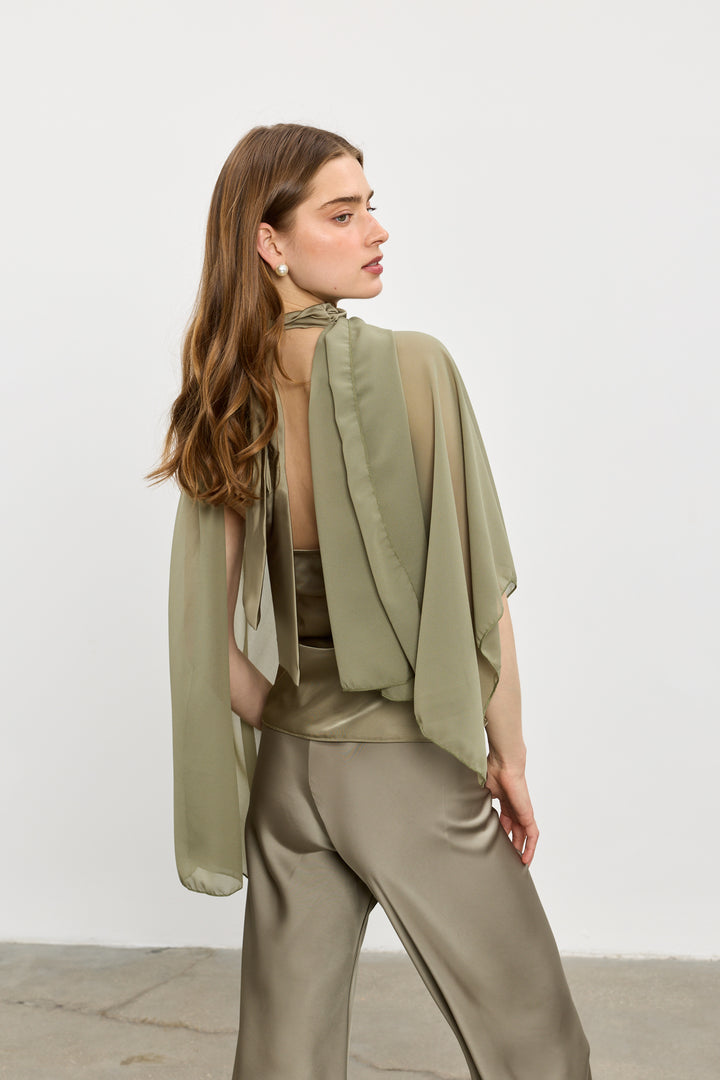 Chiffon scarf | Olive