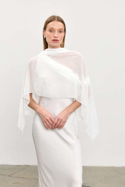 Chiffon scarf | White