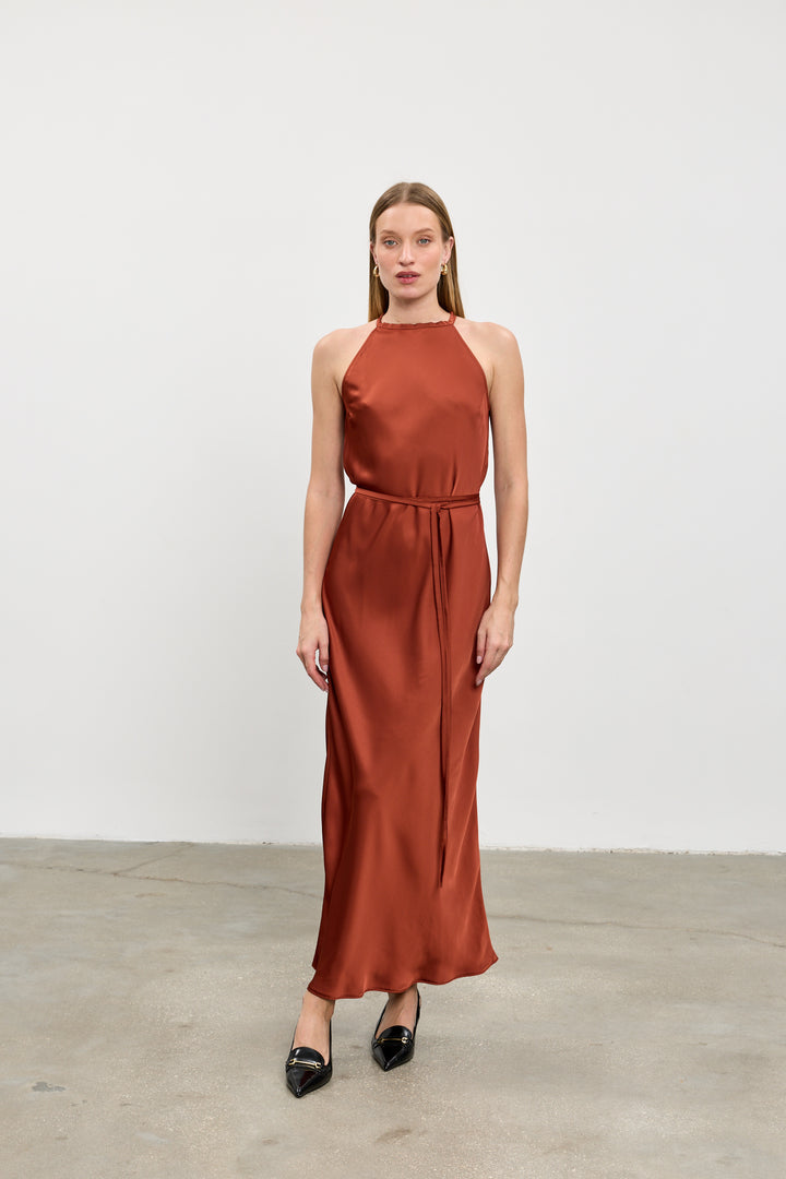 Emma evening dress | Rust