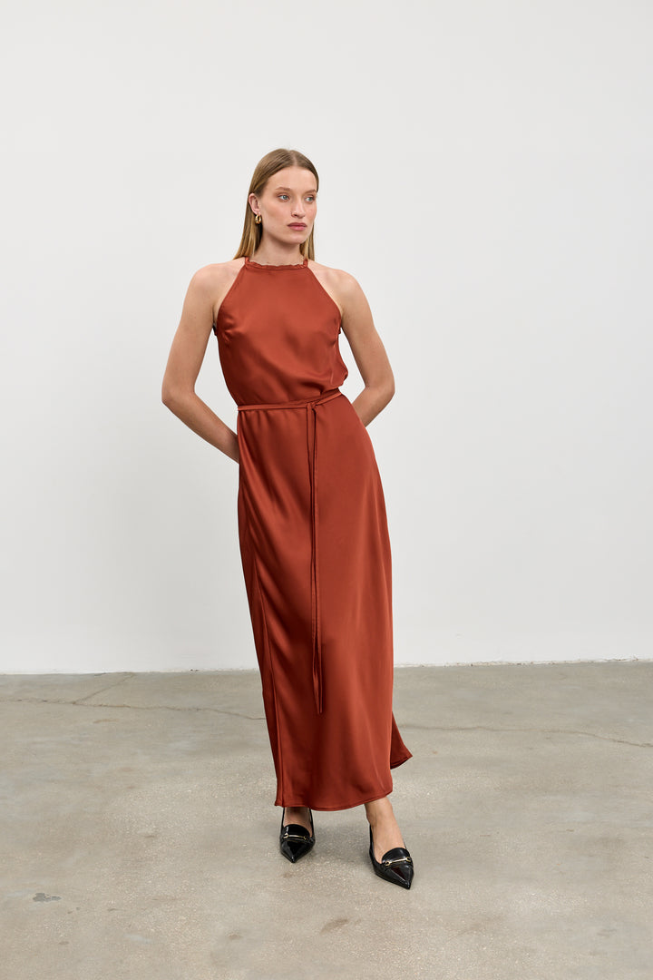 Emma evening dress | Rust
