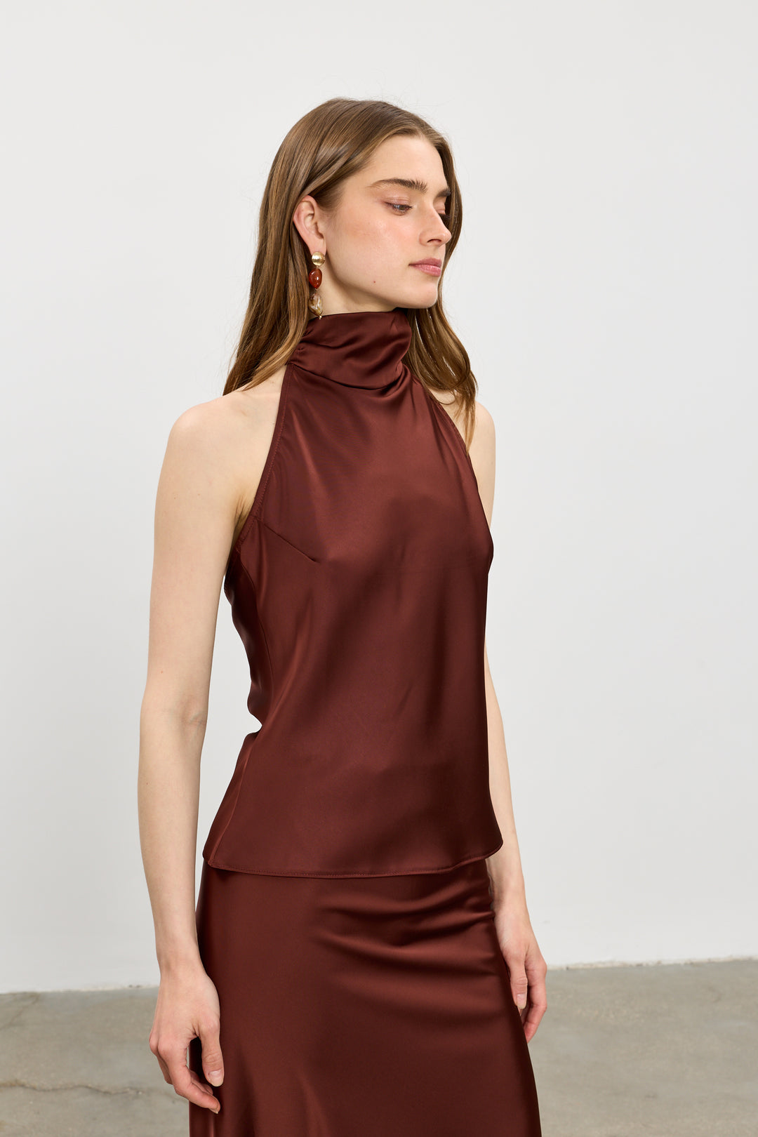 Lita collar top | Wine