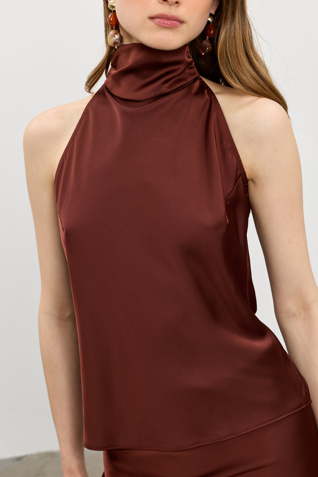 Lita collar top | Wine