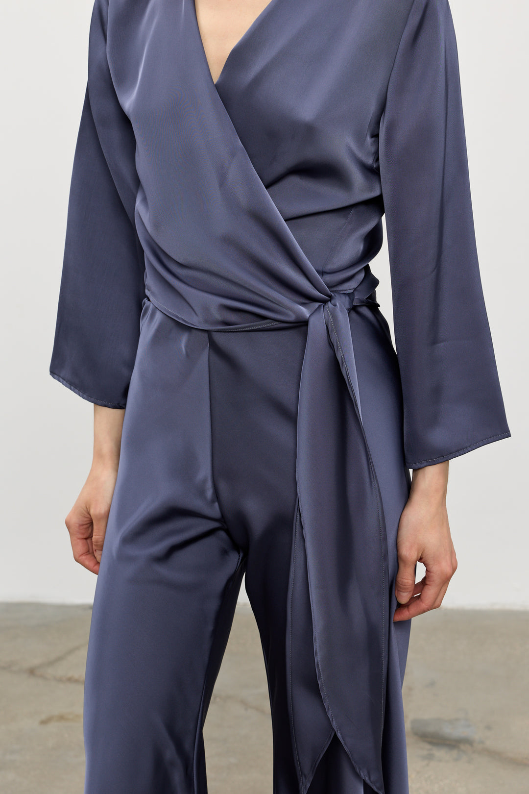 Maria wrap top | Steel Blue