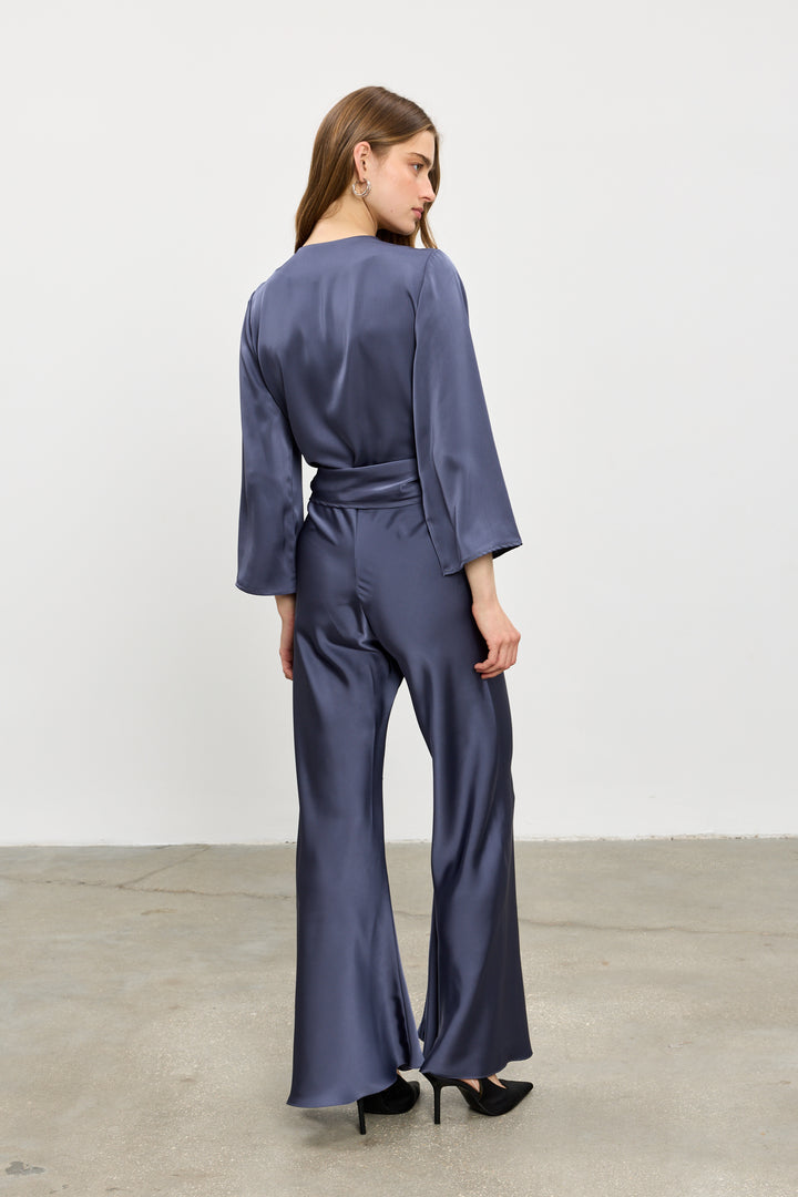 Maria wrap top | Steel Blue