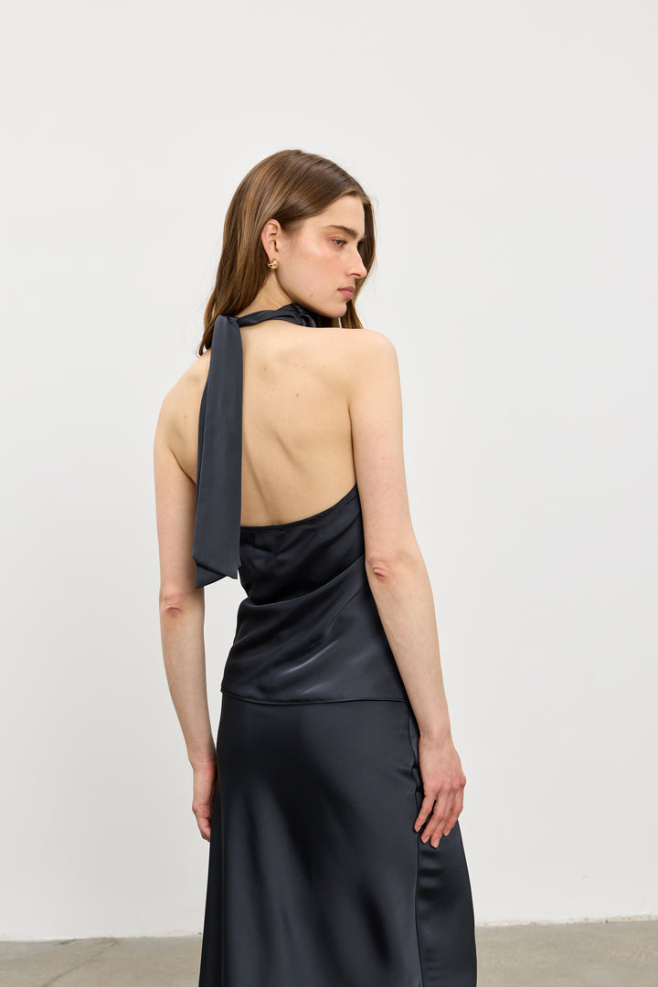 Lita collar top | Dark Grey