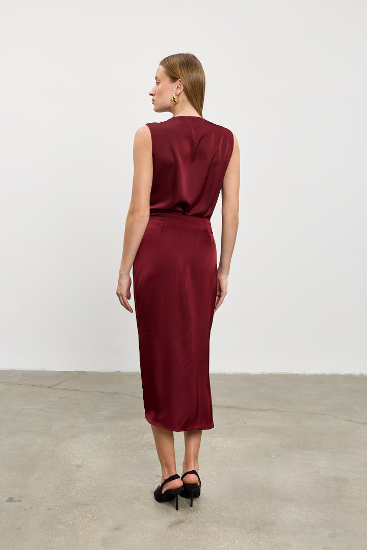 Kamilia wrap skirt | Bordeaux