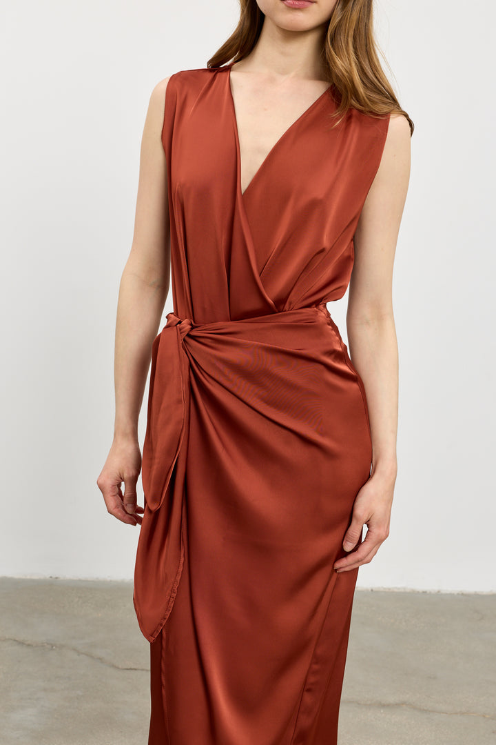 Kamilia wrap skirt | Rust