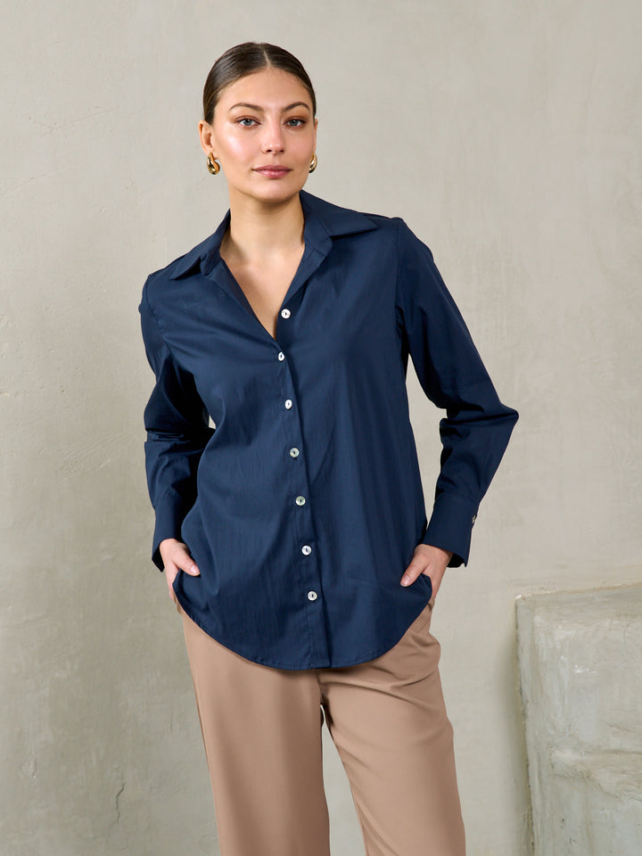 Cotton Classic Lina Shirt | Blue Navy