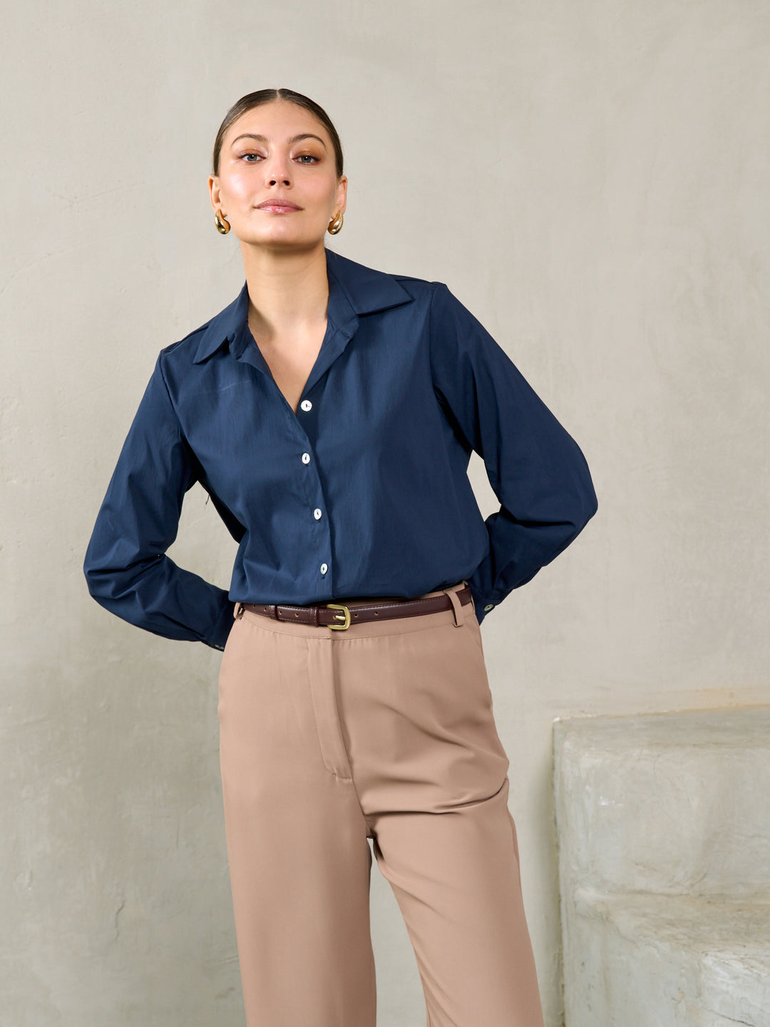 Cotton Classic Lina Shirt | Blue Navy