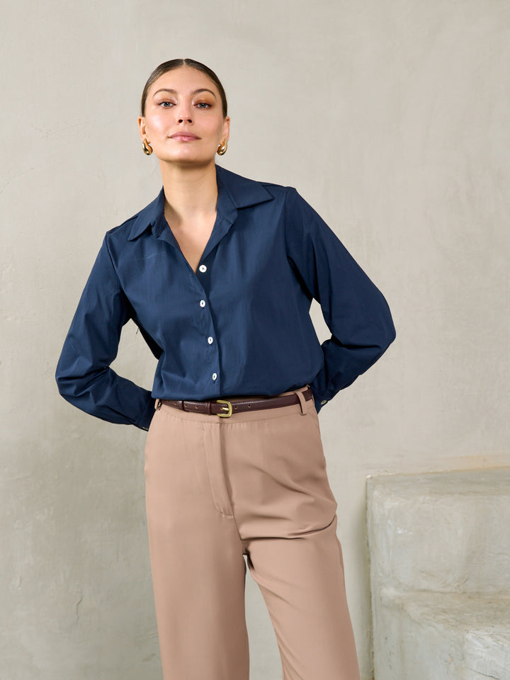 Cotton Classic Lina Shirt | Blue Navy