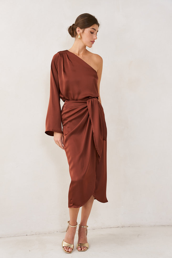 Kamilia wrap skirt | Wine