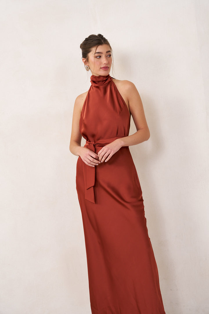 Clara evening dress | Rust