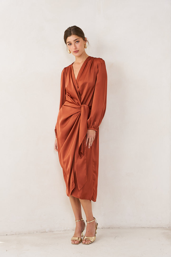 Eva wrap dress | Rust