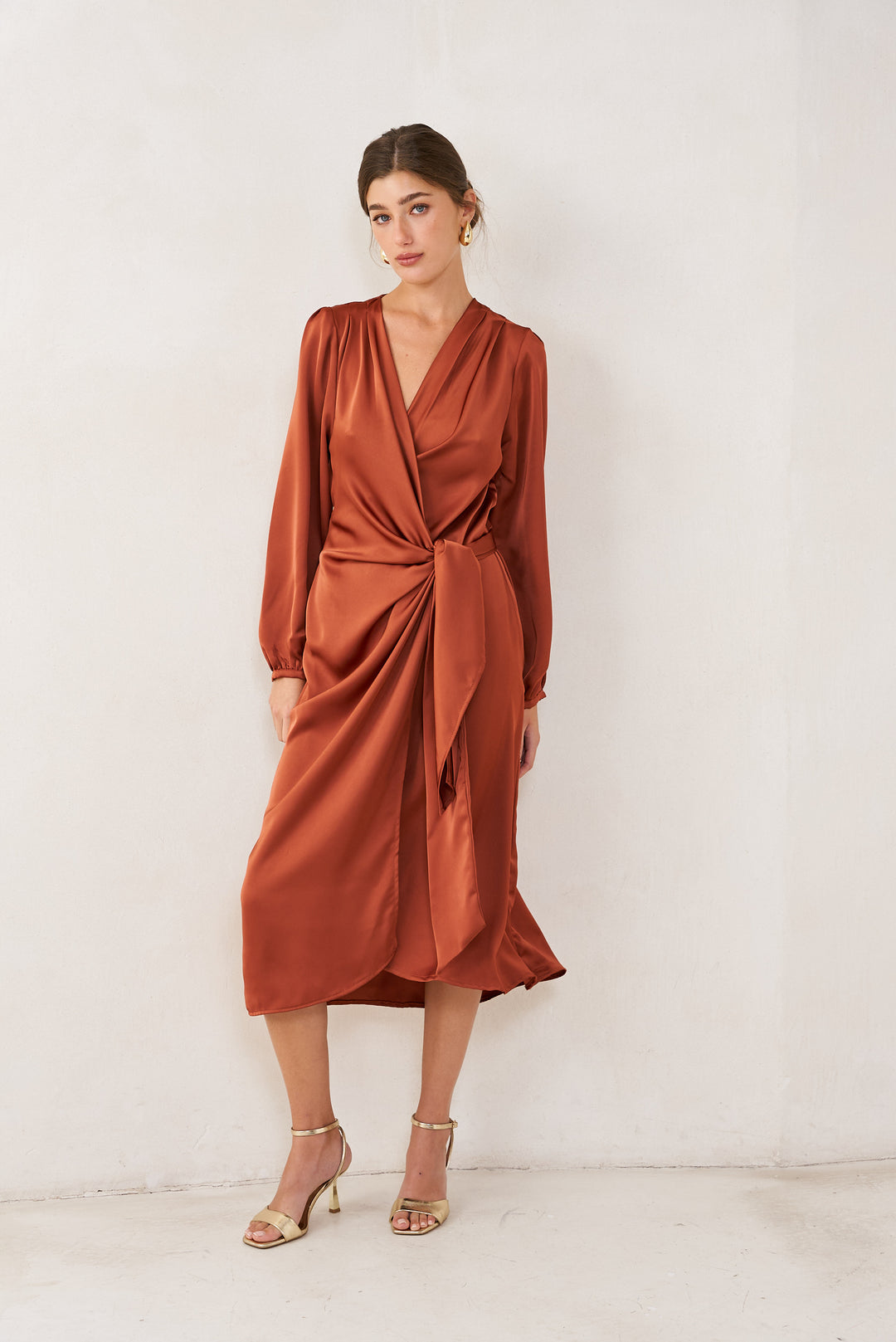 Eva wrap dress | Rust