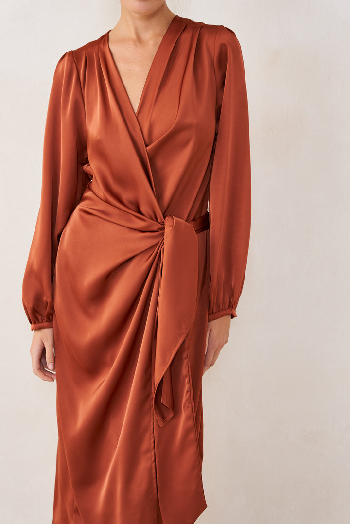 Eva wrap dress | Rust