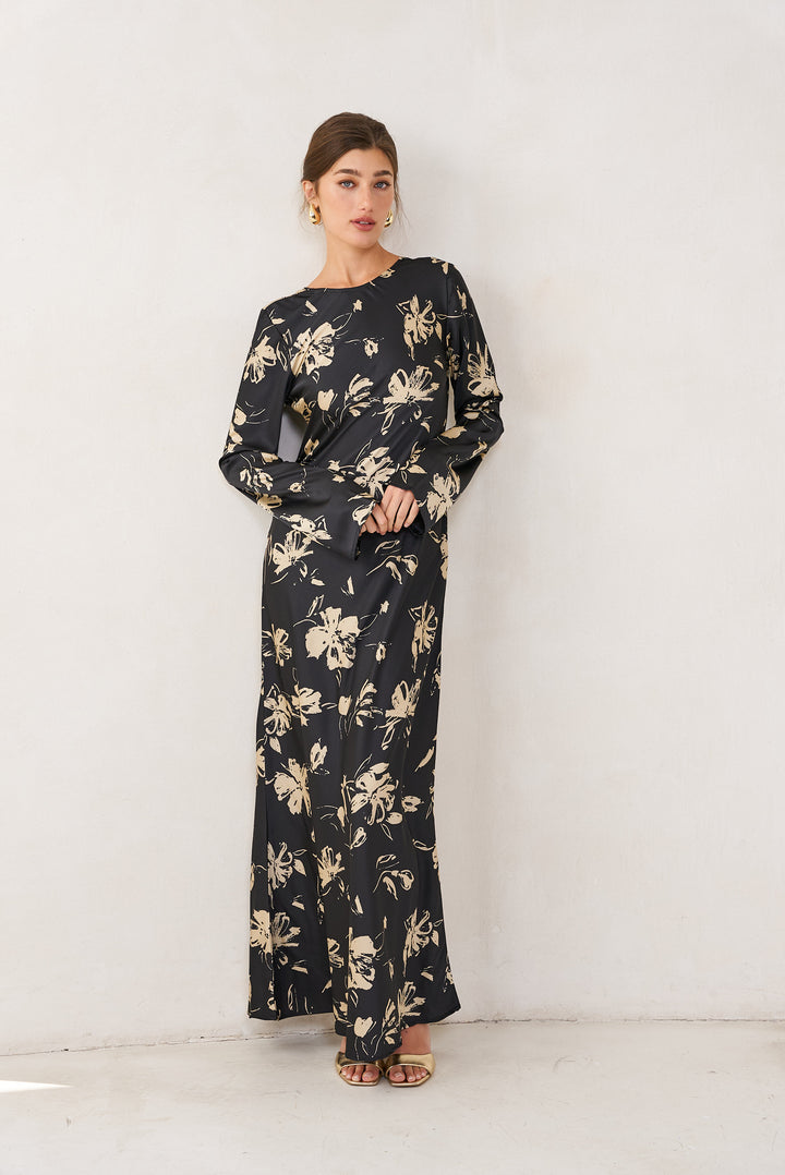 Tiya dress | Black flowers