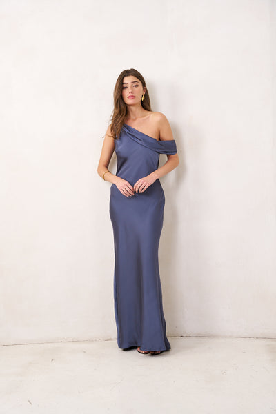 Taylor evening dress |  Steel blue
