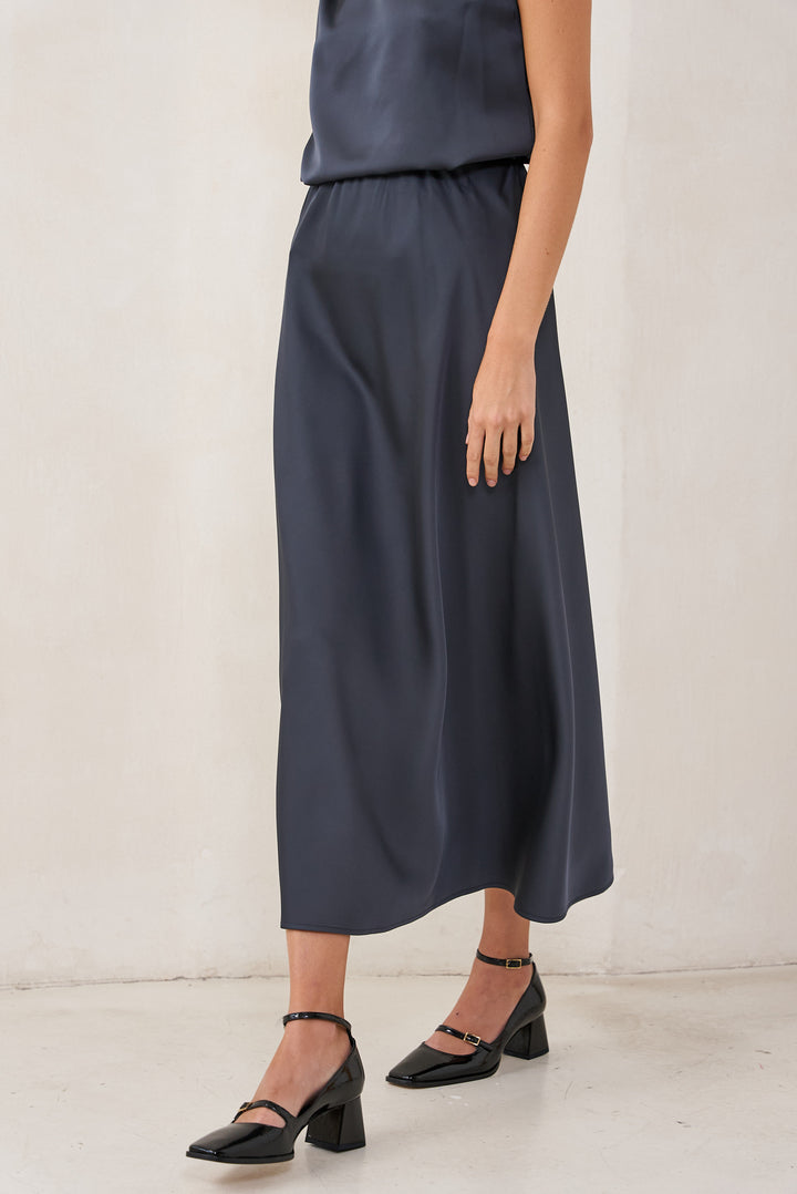 New Bloom slip skirt | Dark Grey